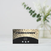 Luxury Black Gold Sparking Glitter Diamonds Logo Visitekaartje (Staand voorkant)