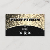 Luxury Black Gold Sparking Glitter Diamonds Logo Visitekaartje (Voorkant)