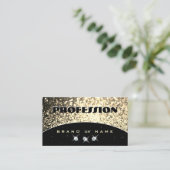 Luxury Black Gold Sparking Glitter met diamanten Visitekaartje (Staand voorkant)