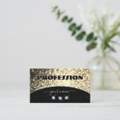 Luxury Black Gold Sparking Glitter Rhinestones Visitekaartje (Staand voorkant)