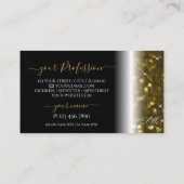 Luxury Black Gold Sparking Glitter Stars Initialen Visitekaartje (Achterkant)