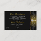 Luxury Black Gold  Sparkle Jewels Monogram Visitekaartje (Achterkant)