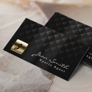 Luxury Black & Gold Sports Agent Visitekaartje