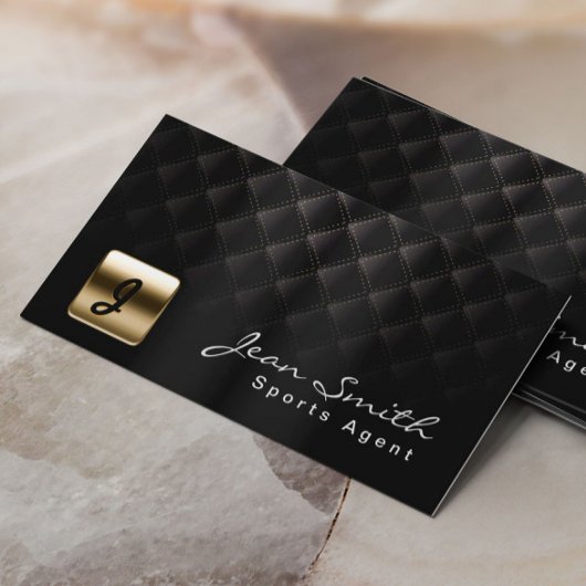 Luxury Black & Gold Sports Agent Visitekaartje