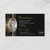 Luxury Black Gold Squiggings Jewels Logo en foto Visitekaartje (Achterkant)