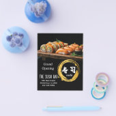 Luxury Black Gold Sushi Bar Grand Opening Flyer (Enkel)