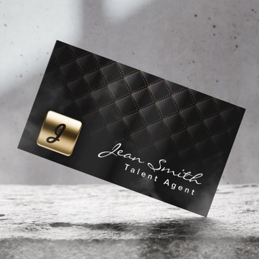 Luxury Black & Gold Talent Agent Visitekaartje