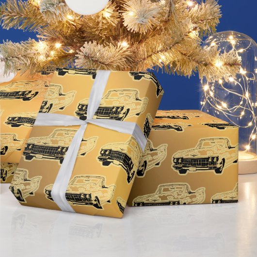 Luxury Black Gold Vintage-auto Cadeaupapier (Feestdagen)