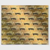 Luxury Black Gold Vintage-auto Cadeaupapier (Vlak)
