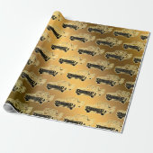 Luxury Black Gold Vintage-auto Cadeaupapier (Uitgerold)