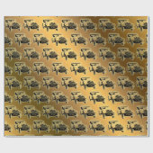 Luxury Black Gold Vintage-auto Cadeaupapier (Vlak)