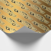 Luxury Black Gold Vintage-auto Cadeaupapier (Hoek)