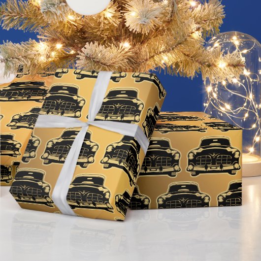 Luxury Black Gold Vintage-auto Cadeaupapier (Feestdagen)
