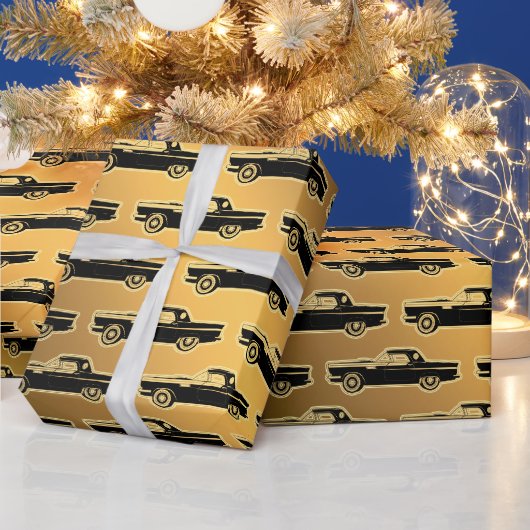 Luxury Black Gold Vintage-auto Cadeaupapier (Feestdagen)