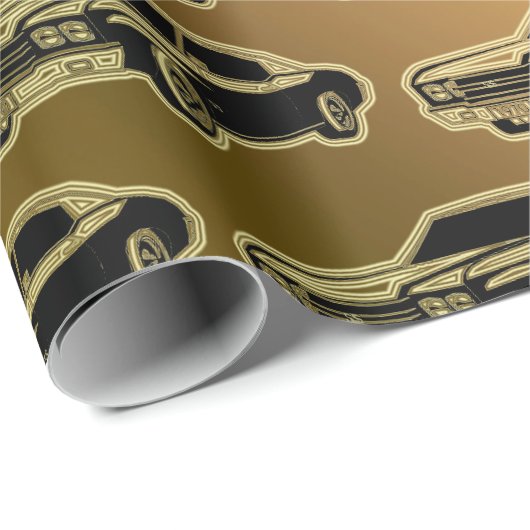 Luxury Black Gold Vintage-auto Cadeaupapier (Rol Hoek)