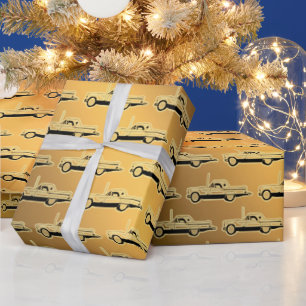 Luxury Black Gold Vintage-auto Cadeaupapier