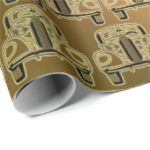Luxury Black Gold Vintage-auto Cadeaupapier (Rol Hoek)