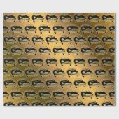 Luxury Black Gold Vintage-auto Cadeaupapier (Vlak)