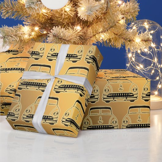 Luxury Black Gold Vintage-auto Cadeaupapier (Feestdagen)