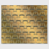 Luxury Black Gold Vintage-auto Cadeaupapier (Vlak)