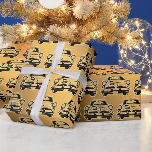 Luxury Black Gold Vintage-auto Cadeaupapier (Feestdagen)