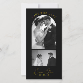 Luxury Black & Gold Wedding Bookmark Save the Date
