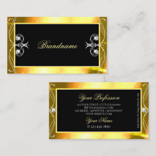 Luxury Black Golden Sparkle Jewels Ornament Visitekaartje