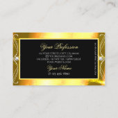 Luxury Black Golden Sparkle Jewels  Ornament Visitekaartje (Achterkant)