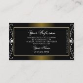 Luxury Black Golden Sparkle Jewels Ornament Visitekaartje (Achterkant)