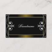 Luxury Black Golden Sparkle Jewels Ornament Visitekaartje (Voorkant)
