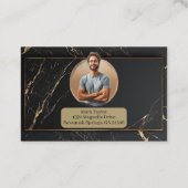 Luxury Black Holistic Wellness Coach Alcohol Ink  Visitekaartje (Achterkant)