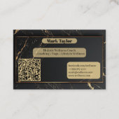 Luxury Black Holistic Wellness Coach Alcohol Ink  Visitekaartje (Voorkant)