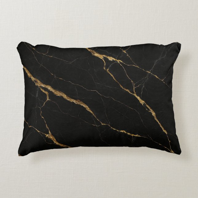 Luxury Black Marble Accent Kussen (Voorkant)