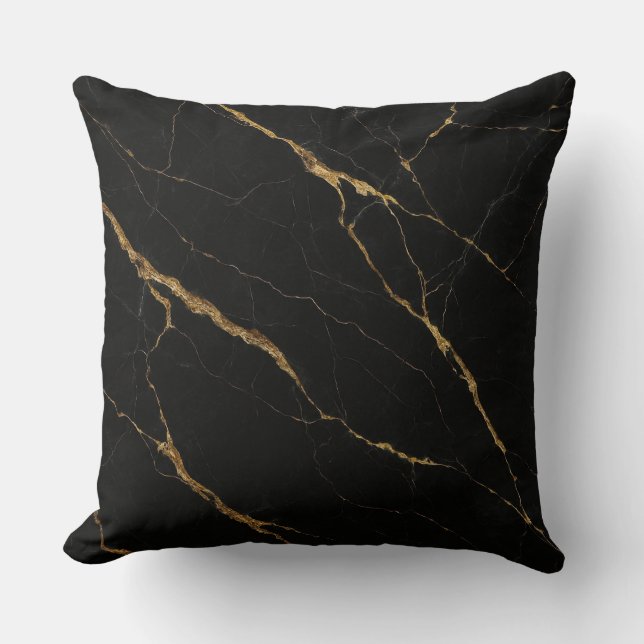 Luxury Black Marble Kussen (Voorkant)