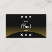 Luxury Black met Gold Decor Diamonds en Logo Visitekaartje (Voorkant)
