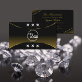 Luxury Black met Gold Decor Diamonds en Logo Visitekaartje