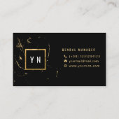 Luxury Black met Gold Marble-textuur Visitekaartje (Achterkant)