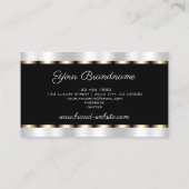 Luxury Black met Silver Effect en Gold Border Visitekaartje (Achterkant)