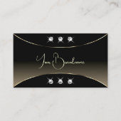 Luxury Black met Whitegold Decor Sparkle Diamonds Visitekaartje (Voorkant)