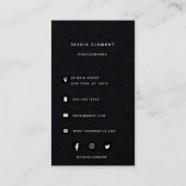 Luxury Black Modern QR Code Visitekaartje (Achterkant)