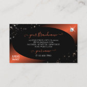 Luxury Black Oranje Glitter Stars Jewels met Logo Visitekaartje (Achterkant)