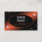 Luxury Black Oranje Glitter Stars Jewels met Logo Visitekaartje (Voorkant)