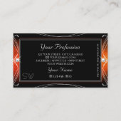 Luxury Black Oranje Sparkle Jewels Initialen Visitekaartje (Achterkant)