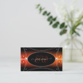 Luxury Black Oranje  Sparkle Jewels Monogram Visitekaartje (Staand voorkant)