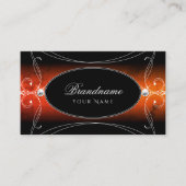 Luxury Black Oranje  Sparkle Jewels Stylish Visitekaartje (Voorkant)