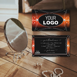Luxury Black Oranje Sparkle Jewels voegen Logo to Visitekaartje