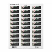 Luxury Black & Pink Floral Wedding Etiket (Full Sheet)