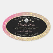 Luxury Black Pink Gold Glitter Product Labels Logo (Voorkant)