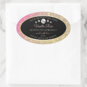 Luxury Black Pink Gold Glitter Product Labels Logo (Tas)