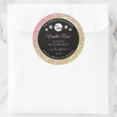 Luxury Black Pink Gold Glitter Product Labels Logo (Tas)